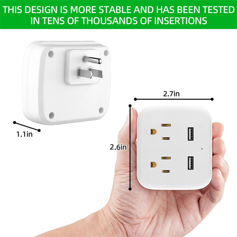 US standard plug 4 In 1 socket converter with 2 usb charging port