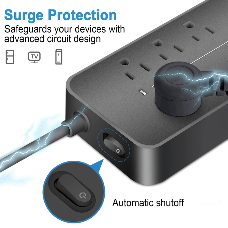 wall socket 8x outlets 3 USB ports