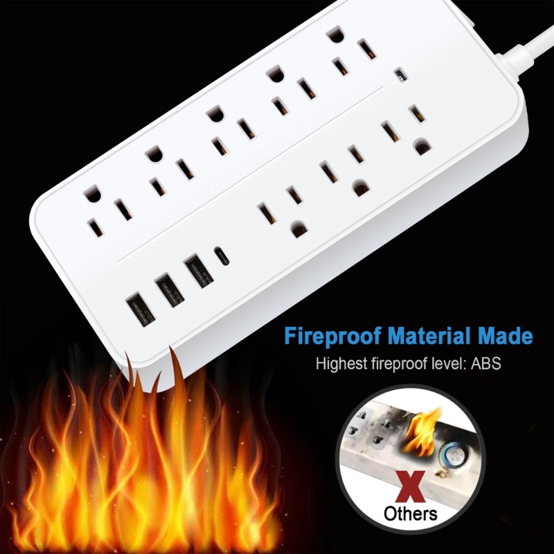 wall socket 8x outlets 3 USB ports