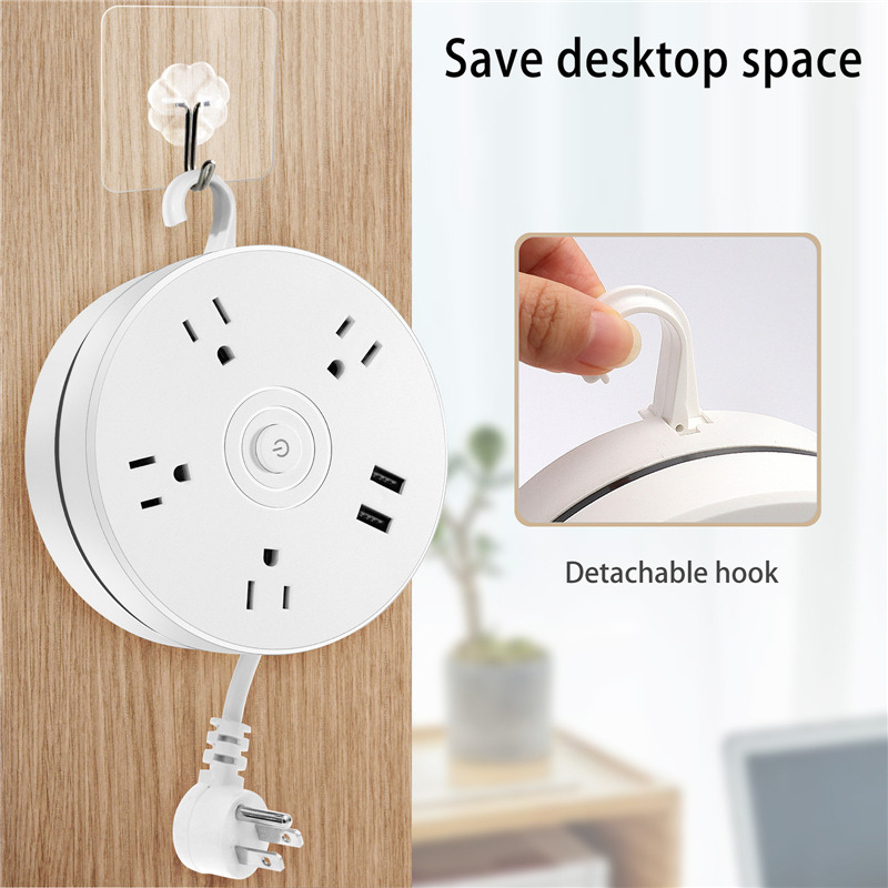 6 in 1 power strip 4 outlet us plug 2 smart usb port wall charger