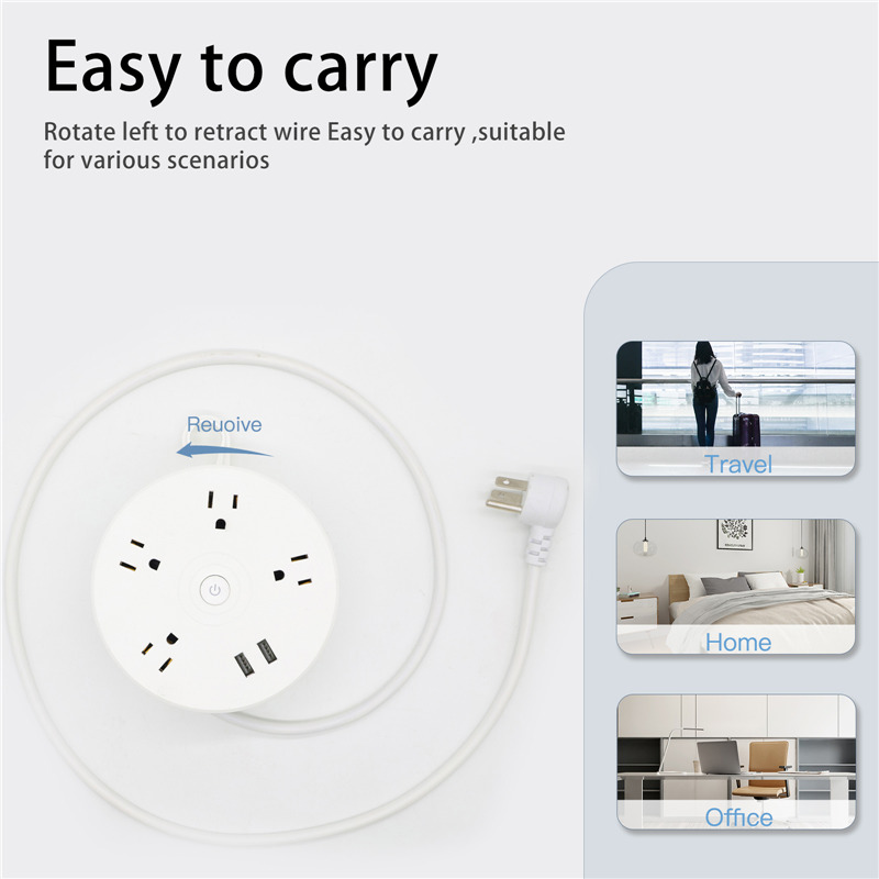 6 in 1 power strip 4 outlet us plug 2 smart usb port wall charger