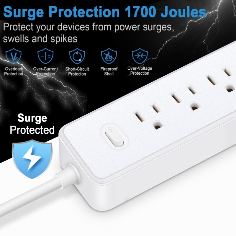 7 in 1 usb power strip 4 ac outlets 3 usb ports