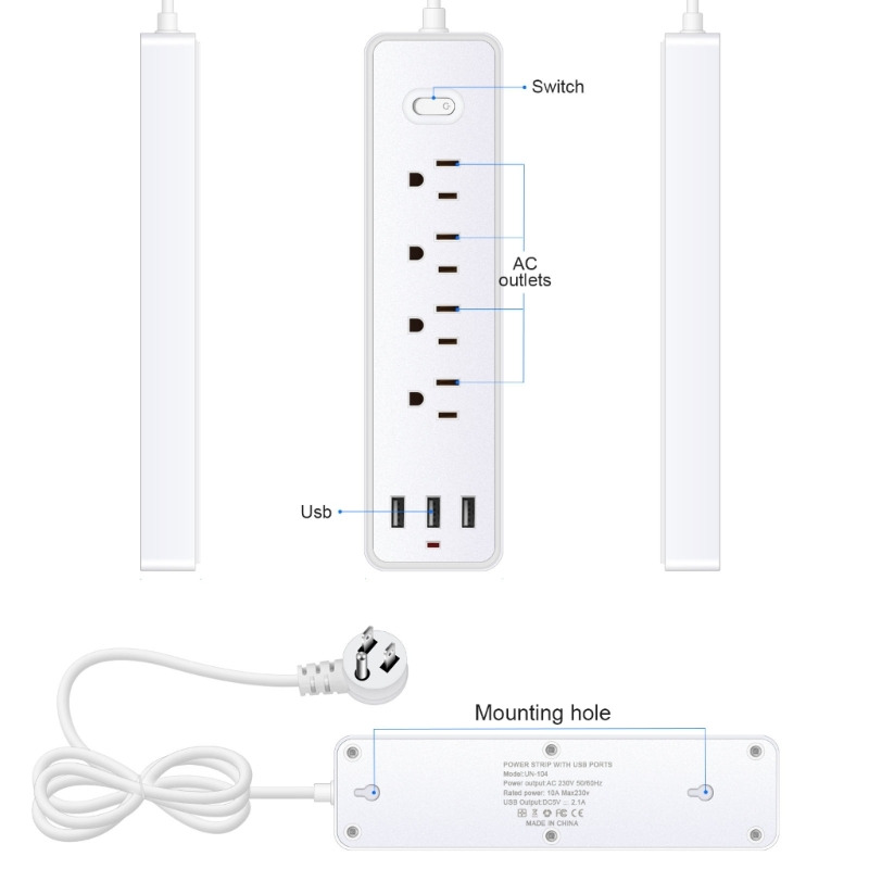 7 in 1 usb power strip 4 ac outlets 3 usb ports 7 in 1 usb power strip 4 ac outlets 3 usb ports