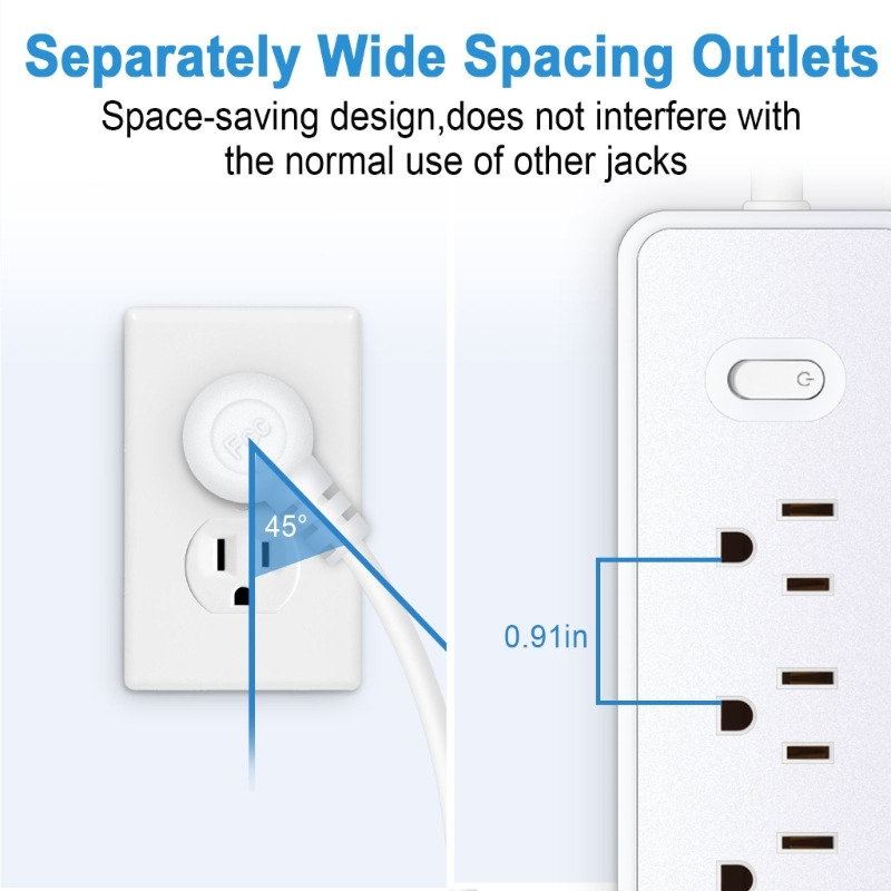 7 in 1 usb power strip 4 ac outlets 3 usb ports