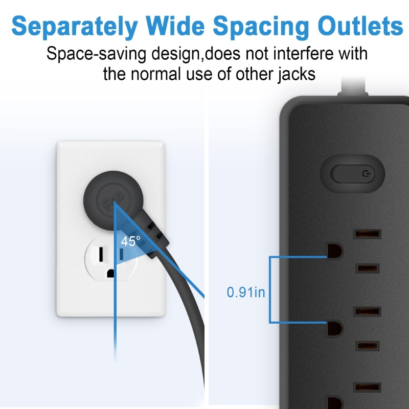 8 in 1 usb power strip 5 ac outlets 3 usb ports