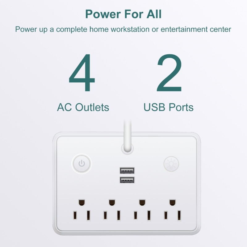 desk lamp usb power strip 4 ac outlets 2 usb ports