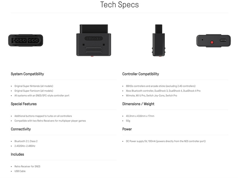 8Bitdo bluetooth retro receiver wireless dongle for SNES SFC