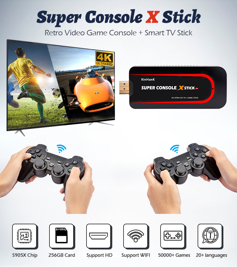 4K video game console stick tv box