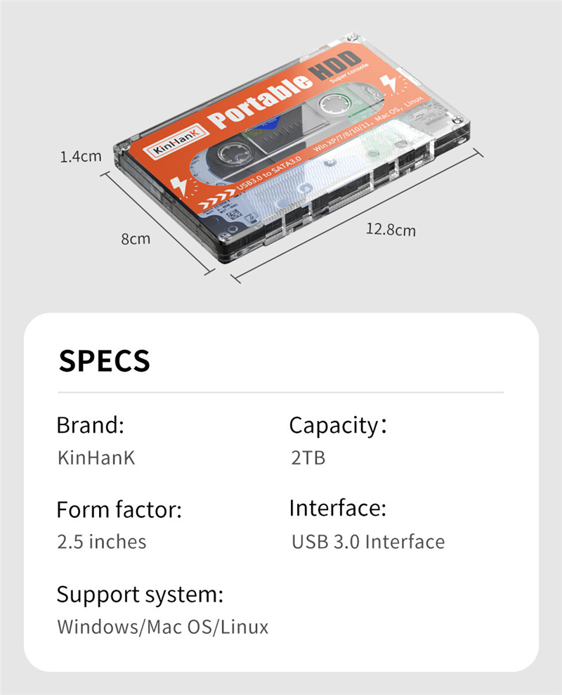 2TB HDD 2.5 external game hard drive disk