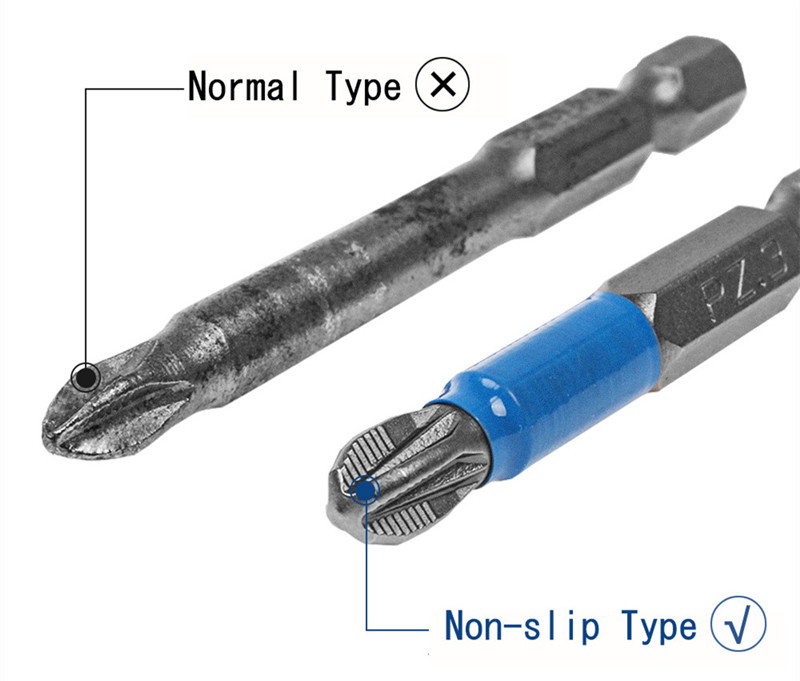 50mm hex shanked anti slip screwdriver bits