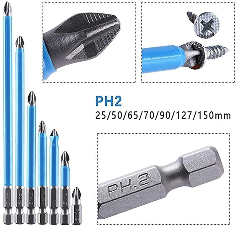 non slip cross drill magnetic PH2 electric screwdriver bits