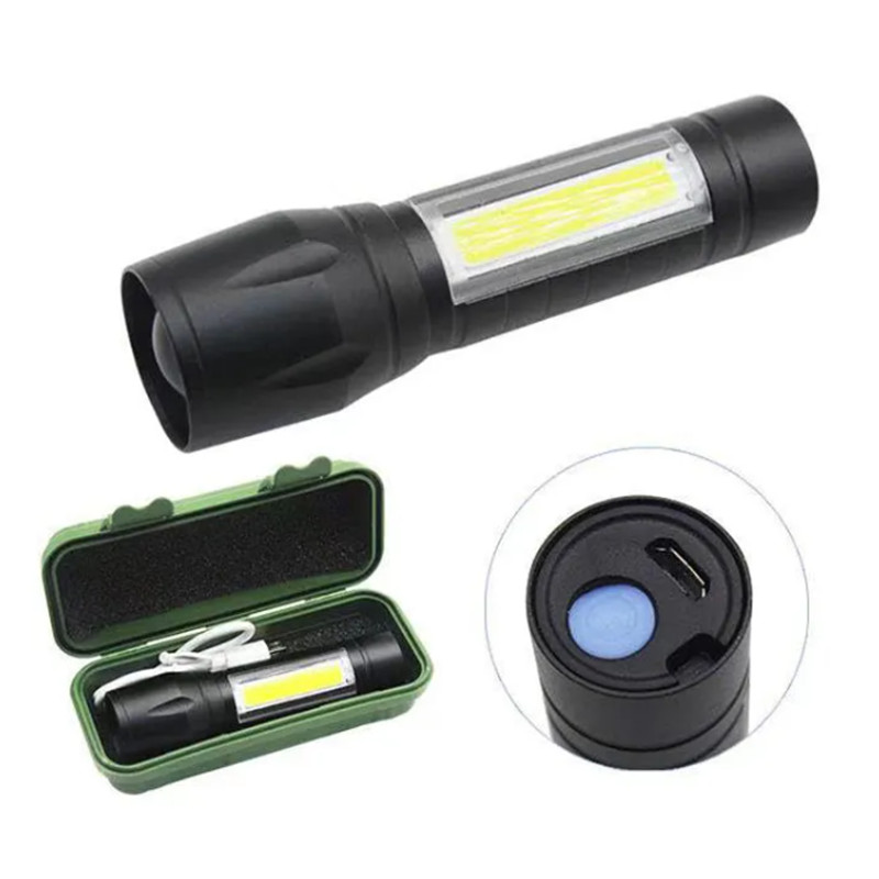 511 zoom aluminum led flashlight mini side COB torch