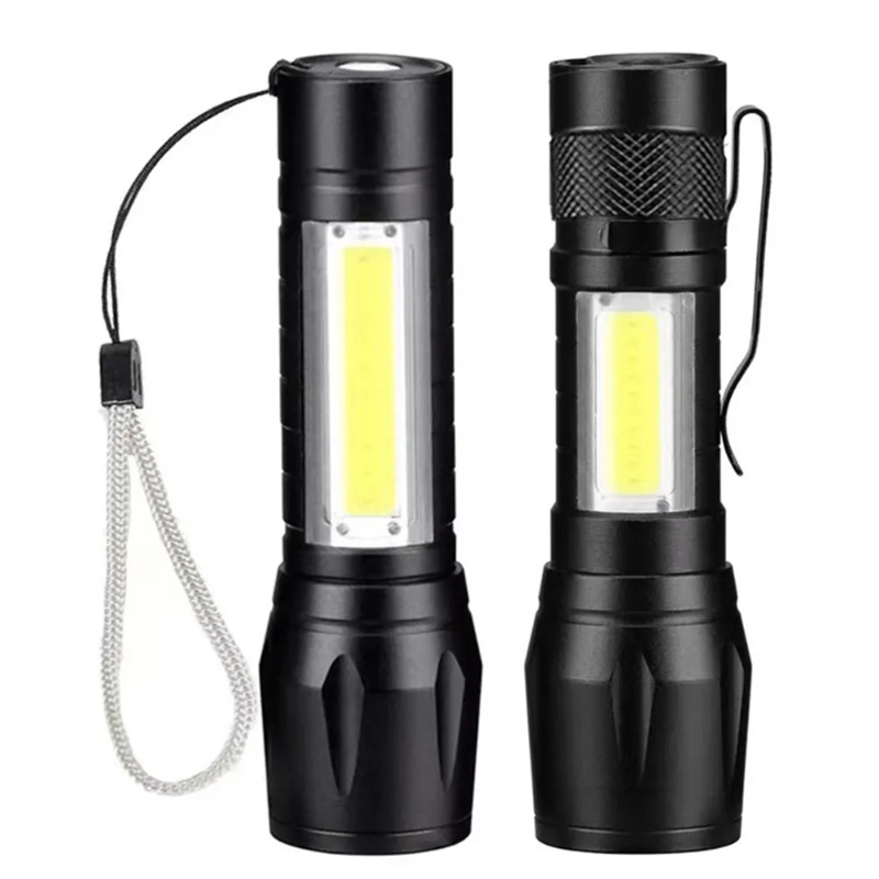 511 zoom aluminum led flashlight mini side COB torch