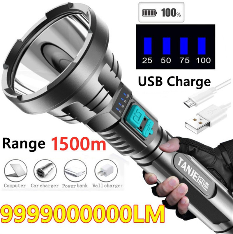 super bright portable LED flashlight rechargeable searchlight super bright portable LED flashlight rechargeable searchlight