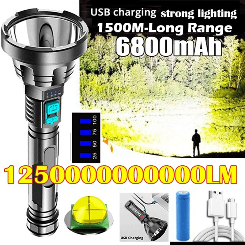 super bright portable LED flashlight rechargeable searchlight super bright portable LED flashlight rechargeable searchlight