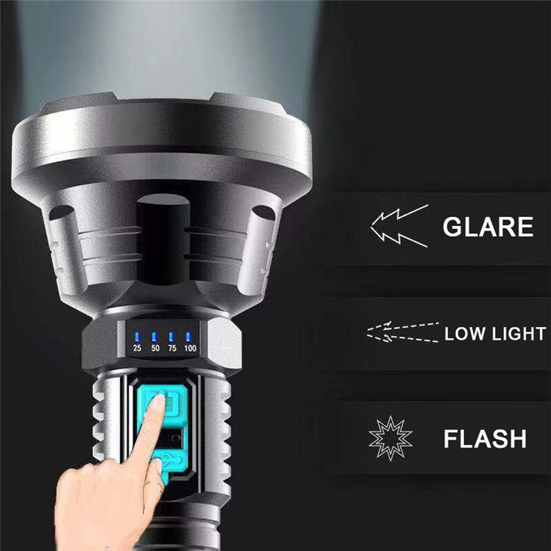 super bright portable LED flashlight rechargeable searchlight super bright portable LED flashlight rechargeable searchlight