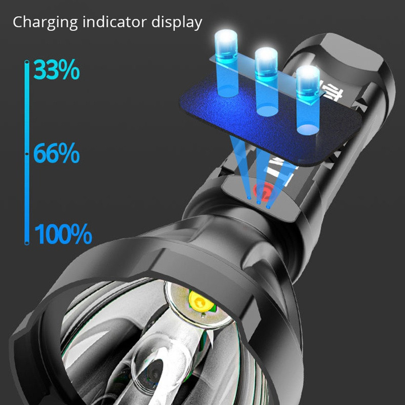 super bright portable LED flashlight rechargeable searchlight super bright portable LED flashlight rechargeable searchlight