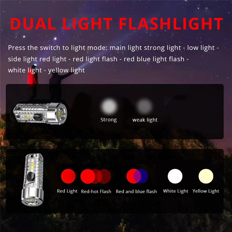 waterproof keychain flashlight portable torch light