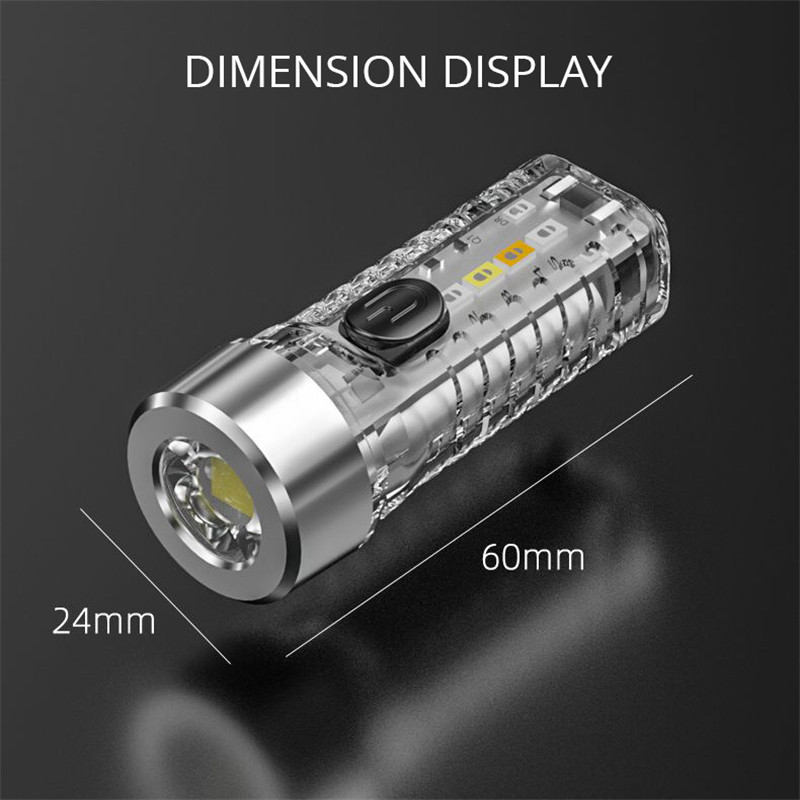 waterproof keychain flashlight portable torch light