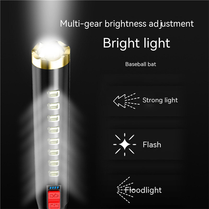 baseball bat outdoor rechargeable led flashlight