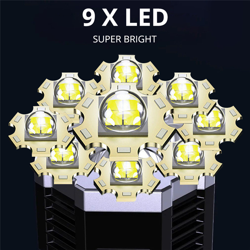 9 LED COB flashlight outdoor long range spotlight