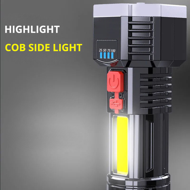 9 LED COB flashlight outdoor long range spotlight