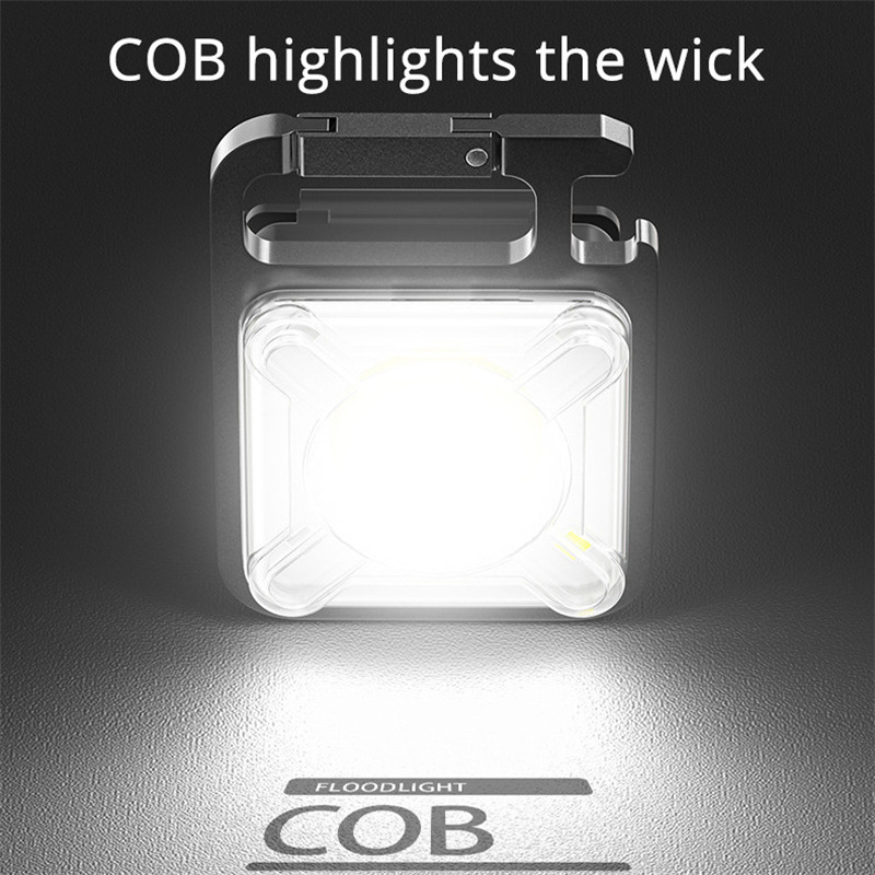 mini led cob work light pocket keychains flashlight