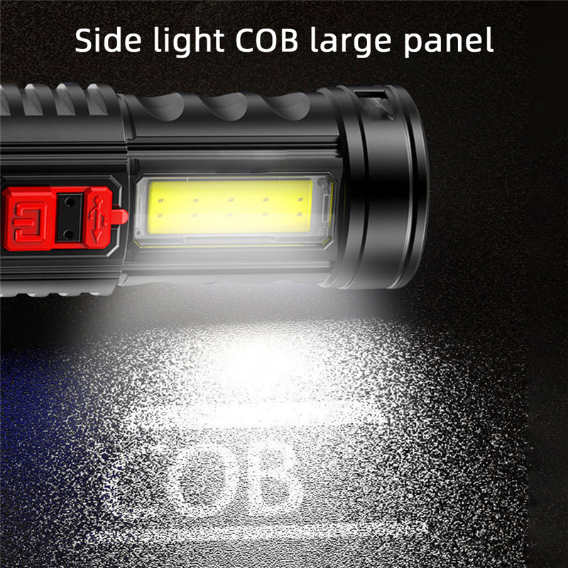 outdoor spotlight super bright led flashlight side COB torch