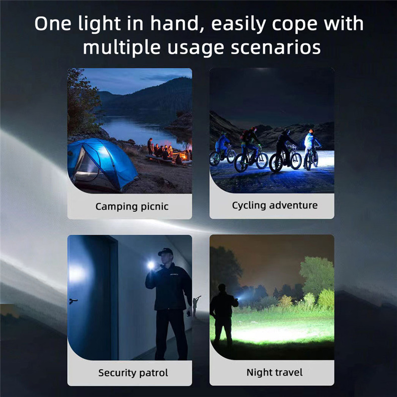 outdoor spotlight super bright led flashlight side COB torch