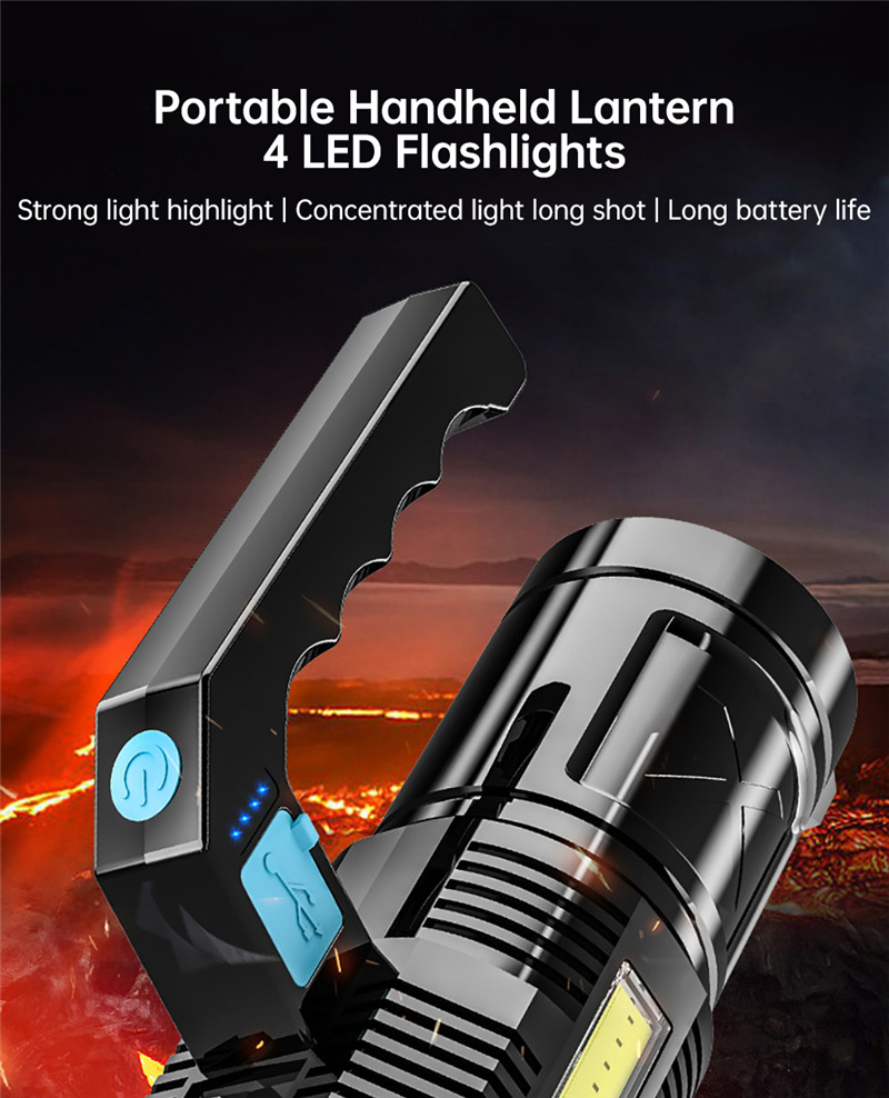 powerful LED flashlight handheld lamp portable side COB torch powerful LED flashlight handheld lamp portable side COB torch
