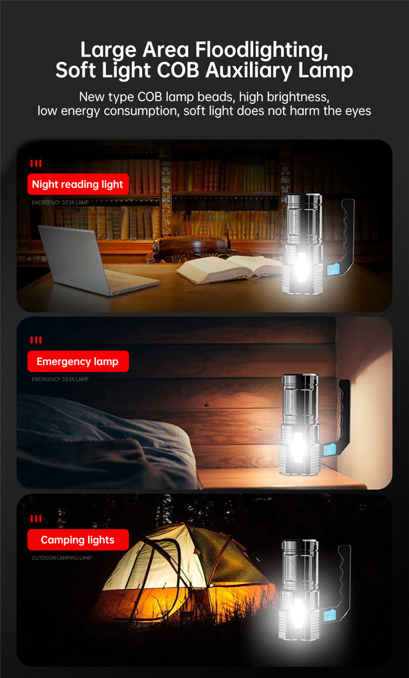 powerful LED flashlight handheld lamp portable side COB torch powerful LED flashlight handheld lamp portable side COB torch