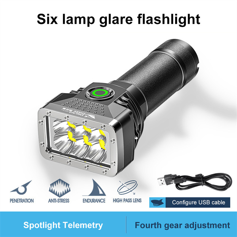outdoor 6 LEDs flashlight mini torch