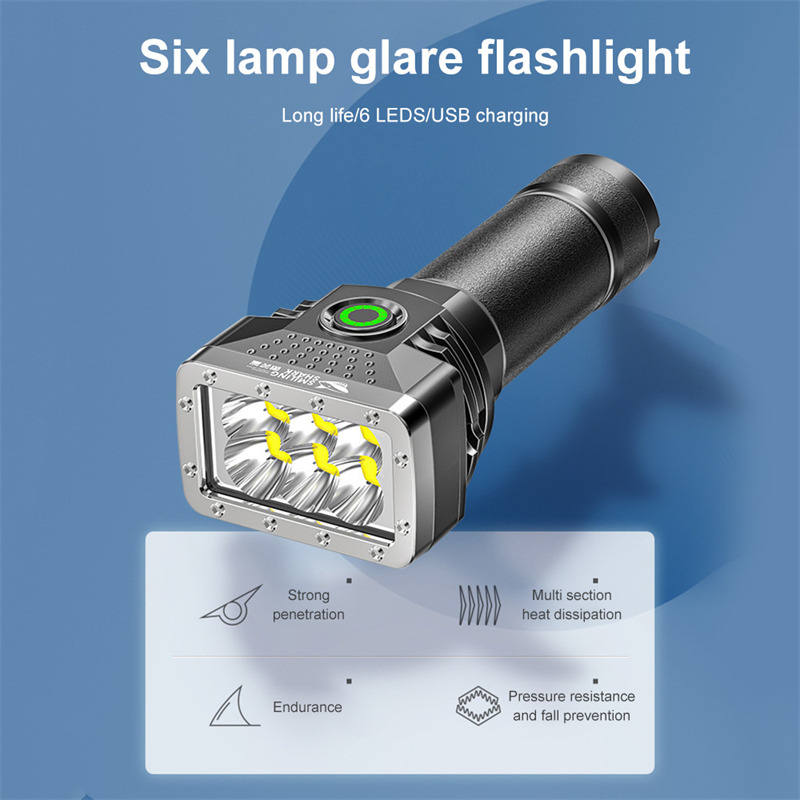 outdoor 6 LEDs flashlight mini torch