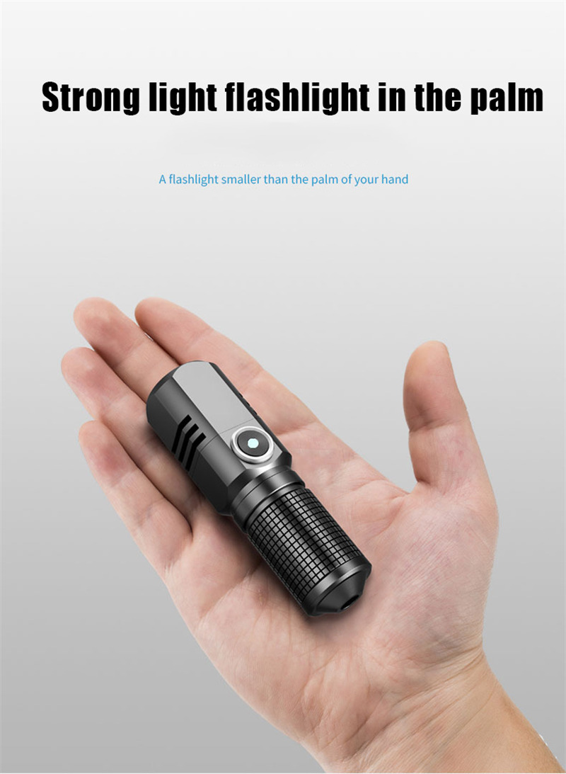 zoomable V6 mini LED torch rechargeable aluminum alloy flashlight