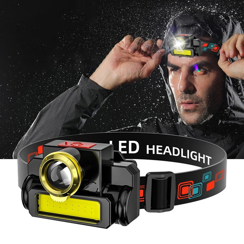 zoomable headlight rechargeable mini powerful LED headlamp
