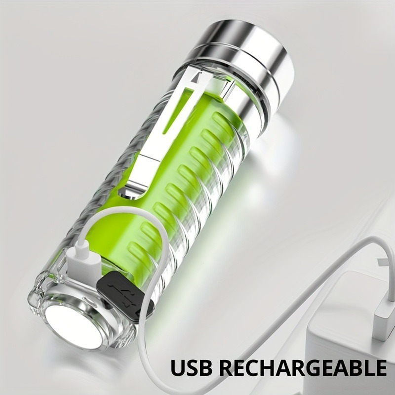UV White Red Side light Mini LED Flashlight Rechargeable Torch