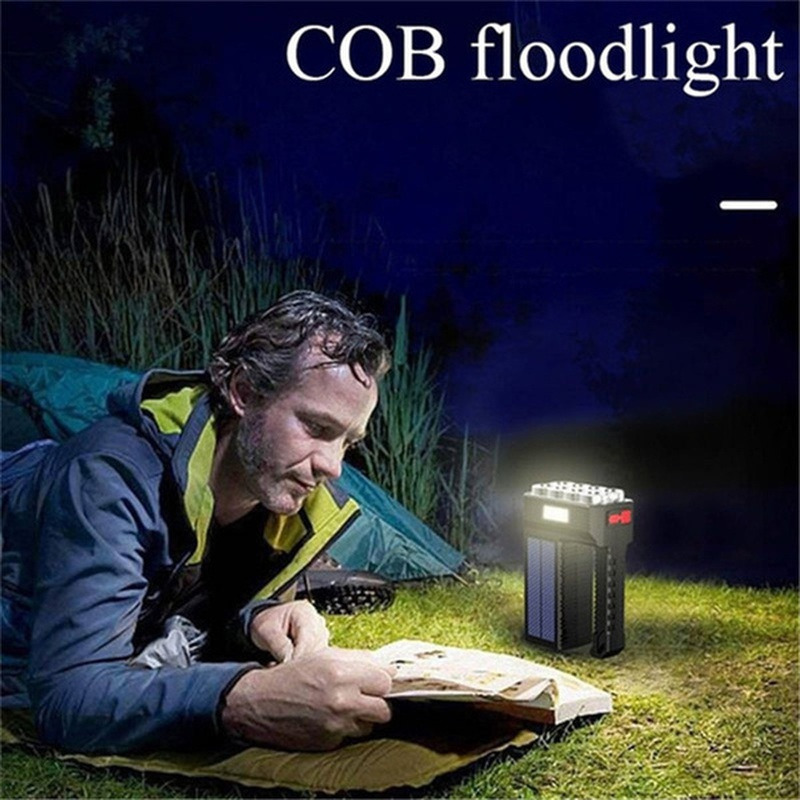 solar 8 LED flashlight outdoor USB rechargeable torch