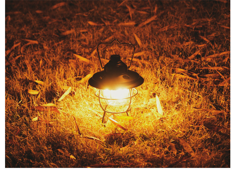 outdoor retro metal LED camping lamp tent lantern