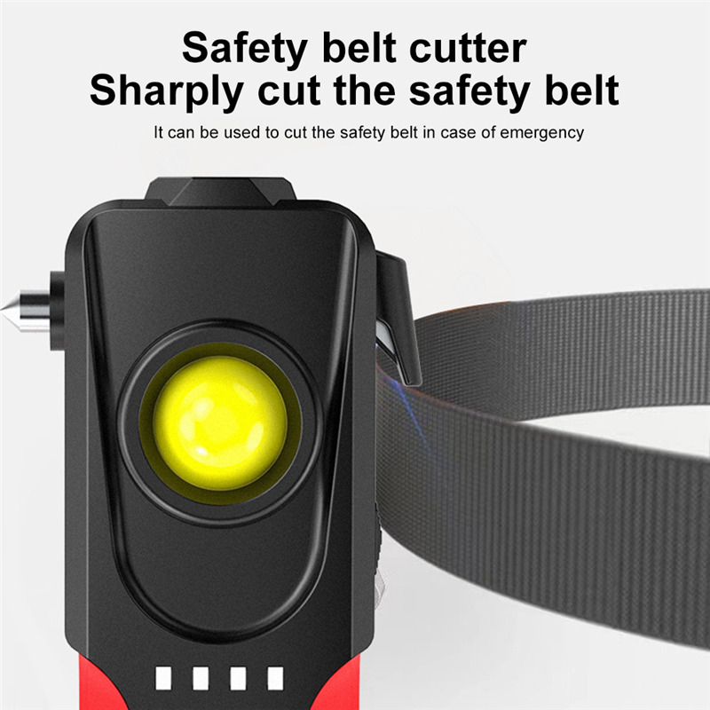 super bright LED flashlight safety hammer COB side light torch super bright LED flashlight safety hammer COB side light torch