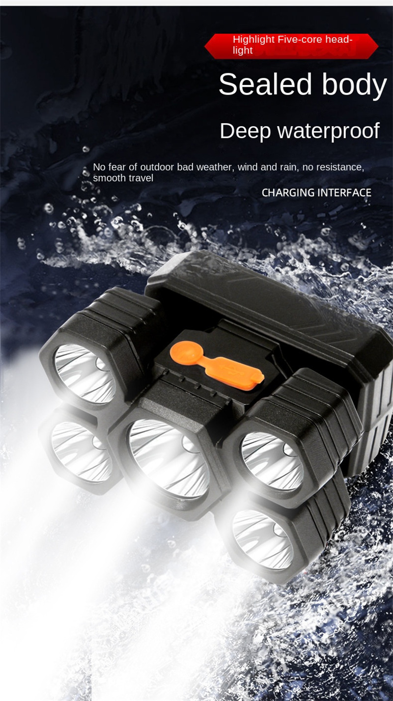 powerful 5LED headlamp outdoor rechargeable headlight powerful 5LED headlamp outdoor rechargeable headlight