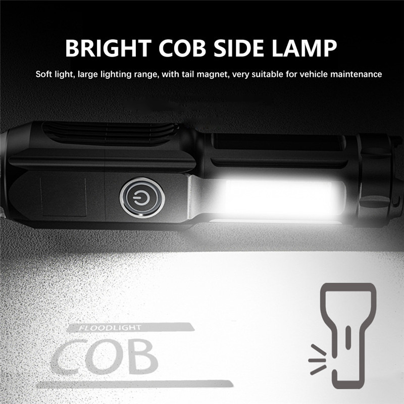 zoomable flashlight rechargeable COB work light