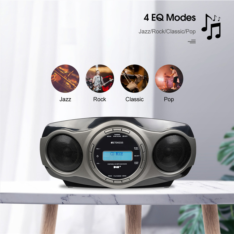 retekess TR631 portable CD boombox radio FM bluetooth speaker