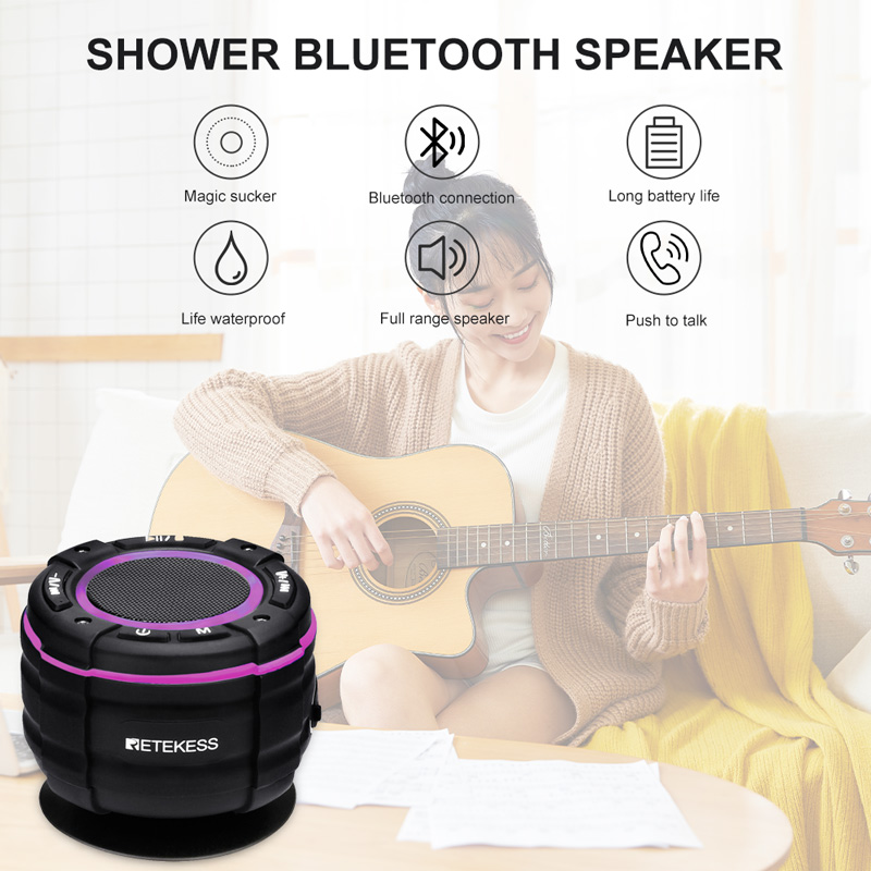 Retekess TR622 portable bluetooth speaker FM radio shower