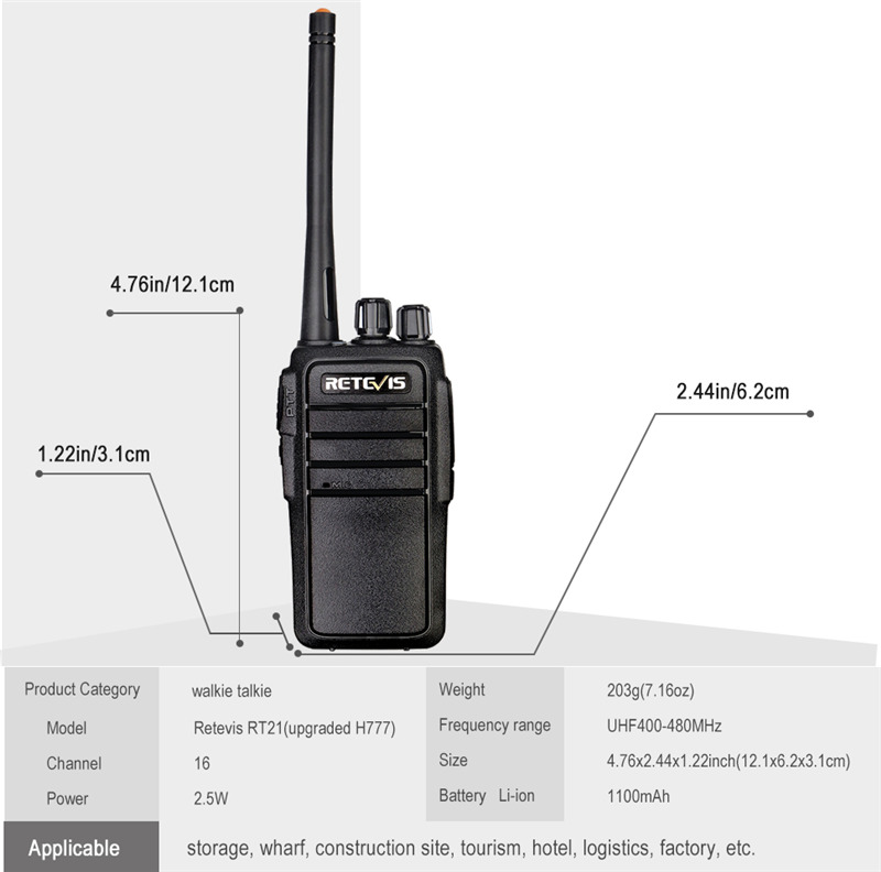 Retevis RT21 2 way radios walkie talkies