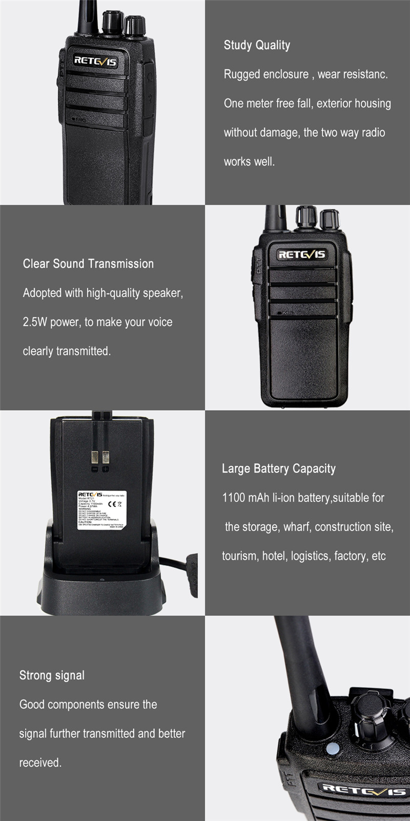 Retevis RT21 2 way radios walkie talkies