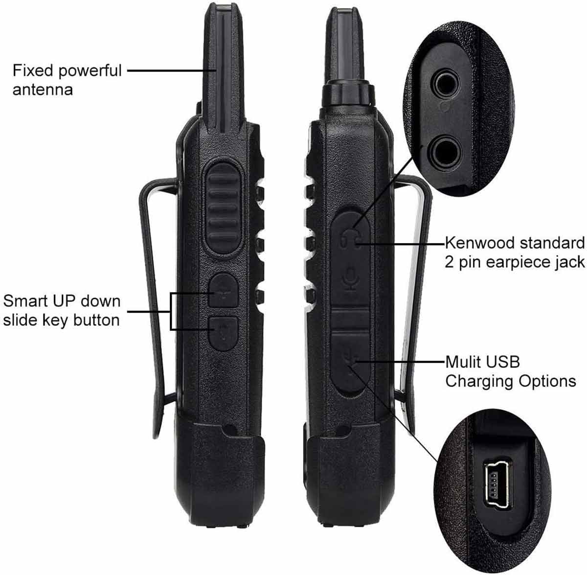 Retevis RT22 portable FRS radio PTT walkie talkies