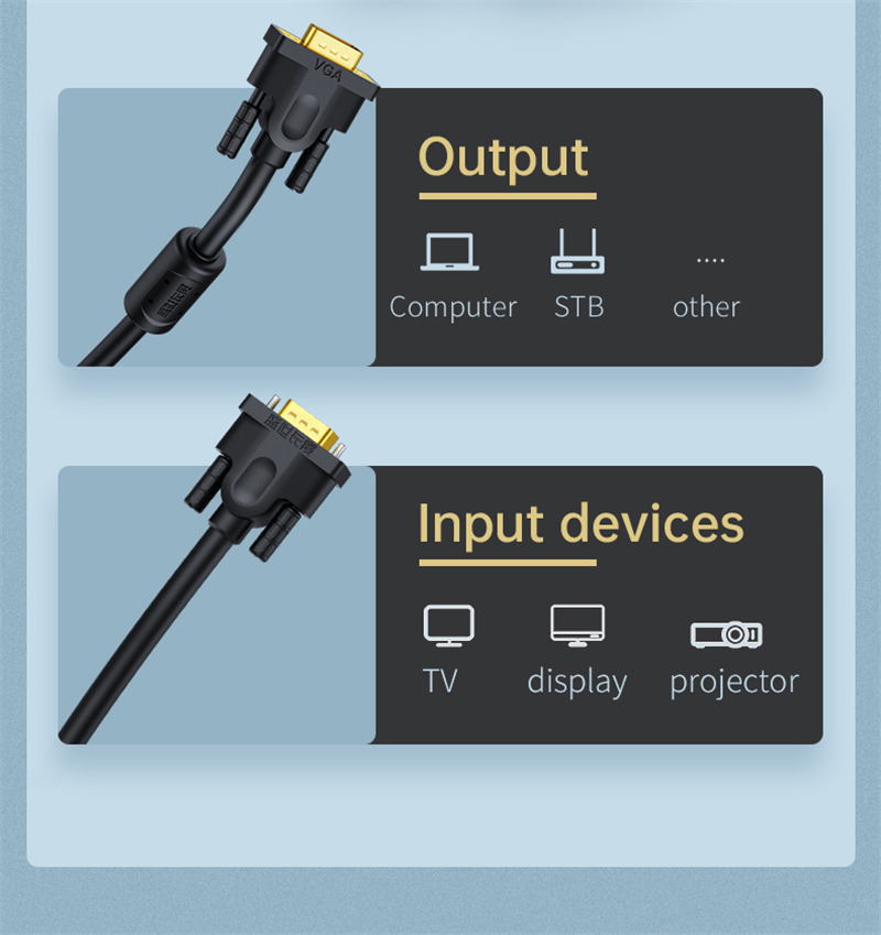 VGA to VGA male to male cable