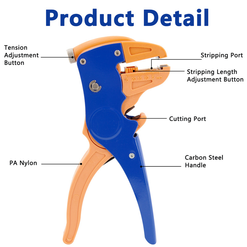 automatic adjusting cable wire stripper crimper plier