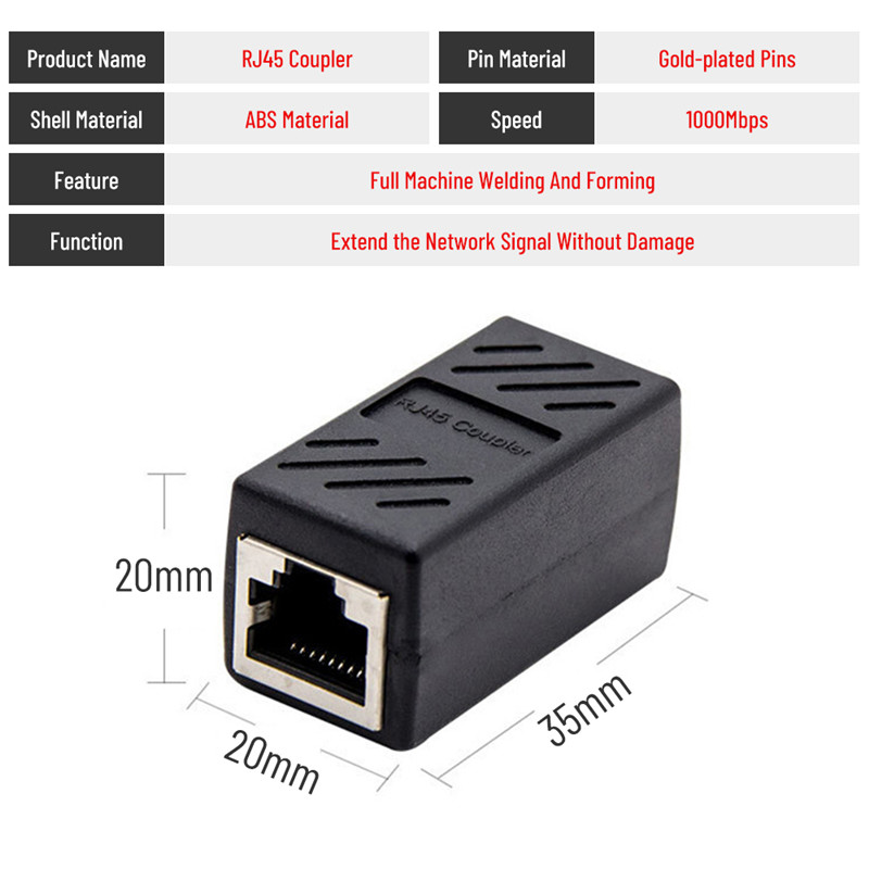 1000Mbps RJ45 lan connector network cable adapter