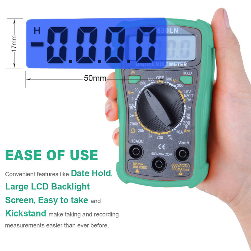 Handskit 830LN digital AC/DC ammeter voltmeter ohm tester